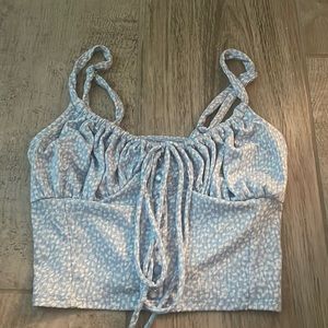 Urban outfitters crop tank top with tie and buttons